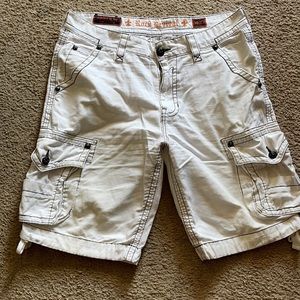 Rock Revival white cargo Jean shorts